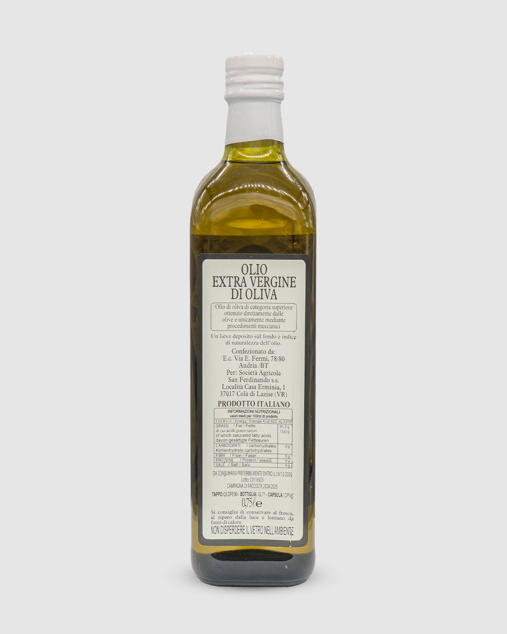 Olivenöl Delicato Rückseite Vincenzi